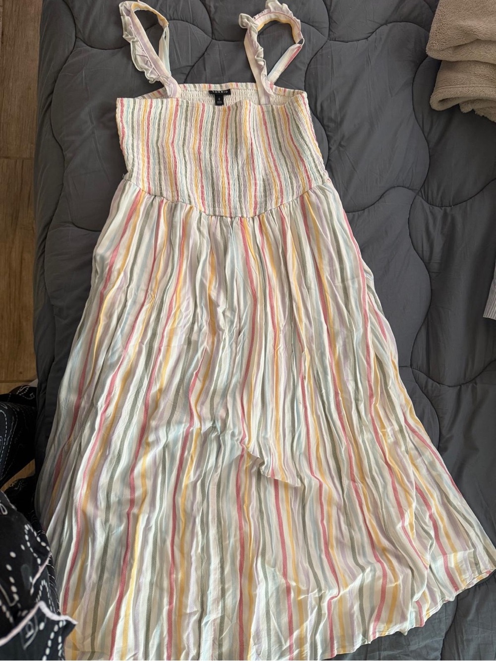 Womens ' Pastel Rainbow Striped Sundress - Lightweight Summer Dress